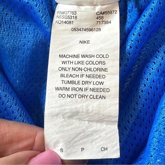 Nike Blue & Orange Men's sz Small Swim Trunks Board Shorts Zip Pocket Drawstring - Picture 11 of 15